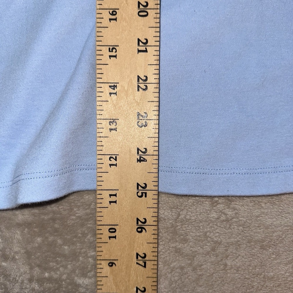 Quacker Factory Plus Powder Blue Swarovski Details Key Lock Neck Top Tee 1X QVC - Picture 7 of 8